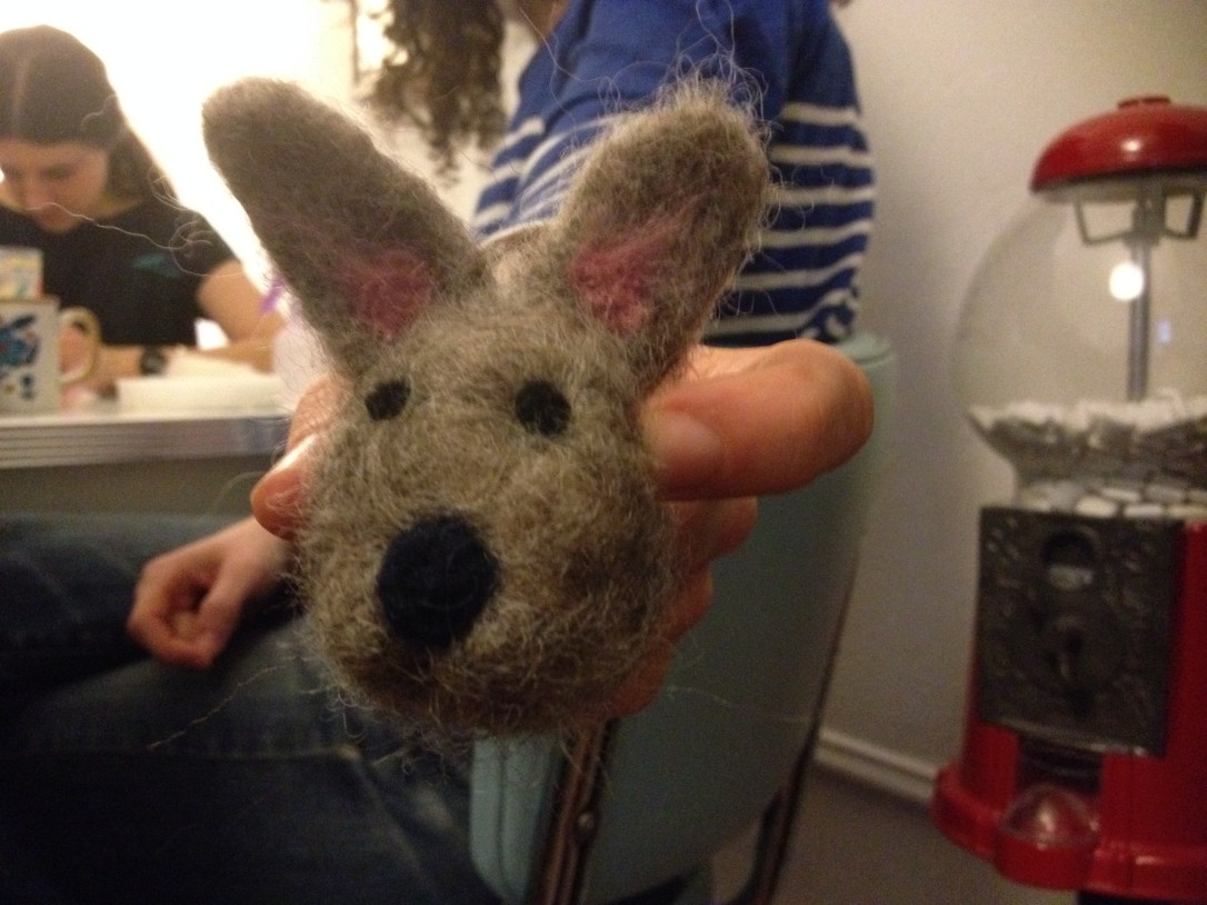 needle felted rabbit