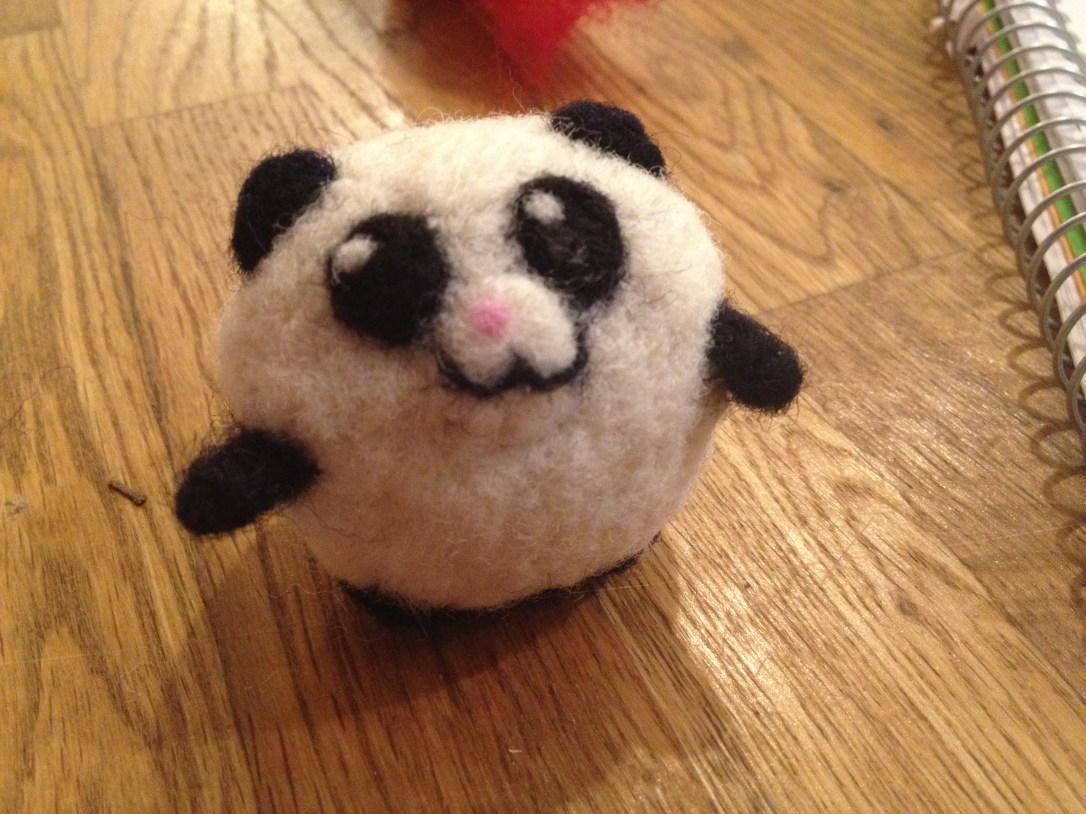 needle felted panda